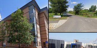 Middlesbrough House, left, Middlesbrough Municipal Golf Centre, top-right, and TeesAMP business park
